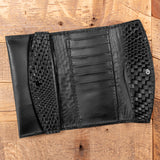 Basket Weave Black Clutch