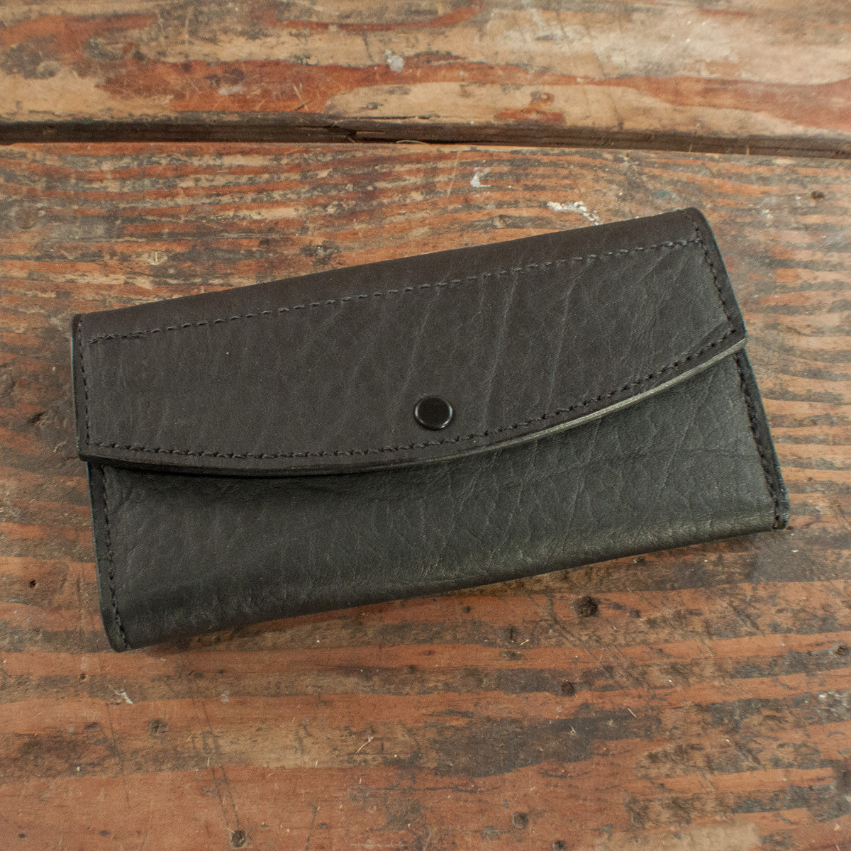 Bison Black Clutch-Yoder Leather Company