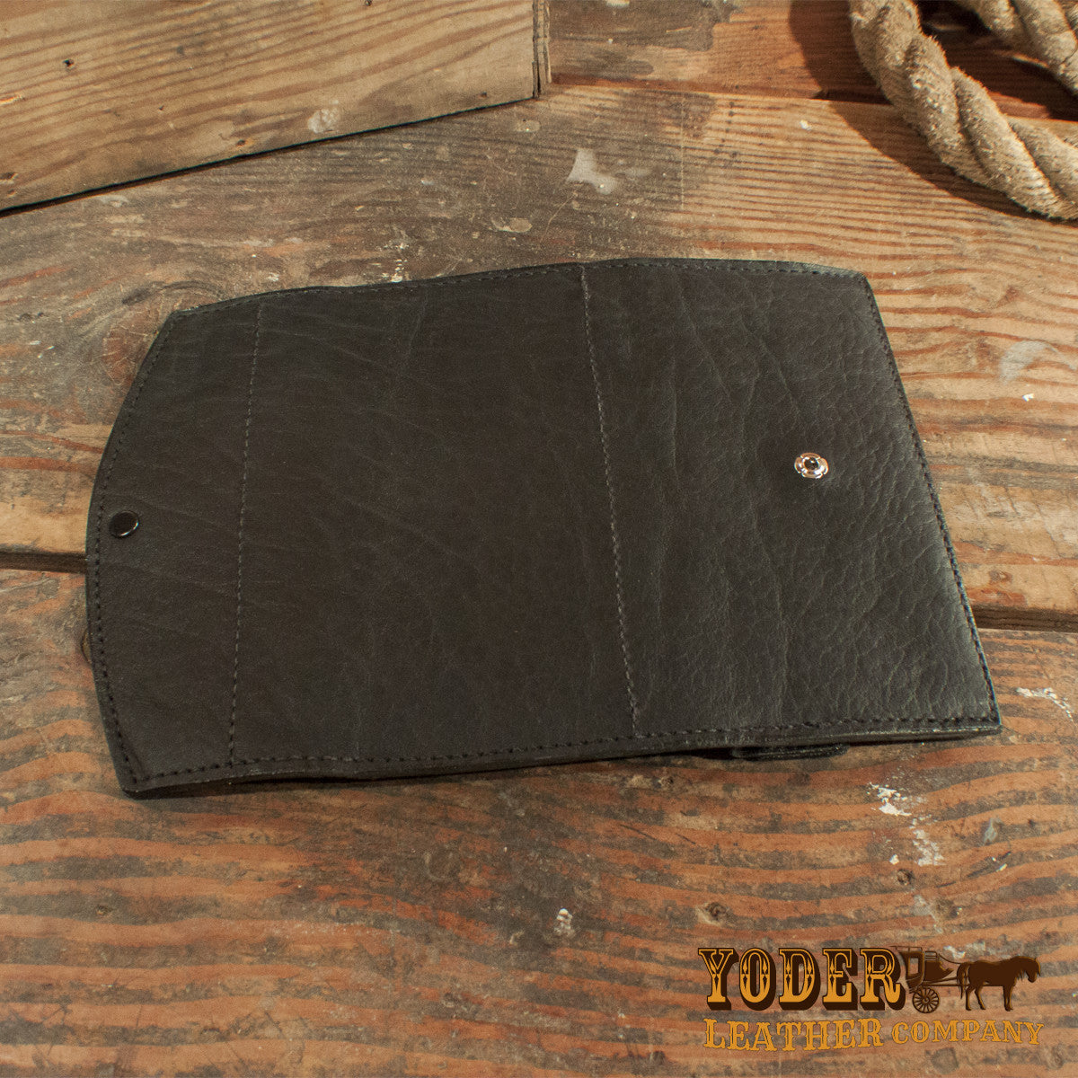 Bison Black Clutch-Yoder Leather Company