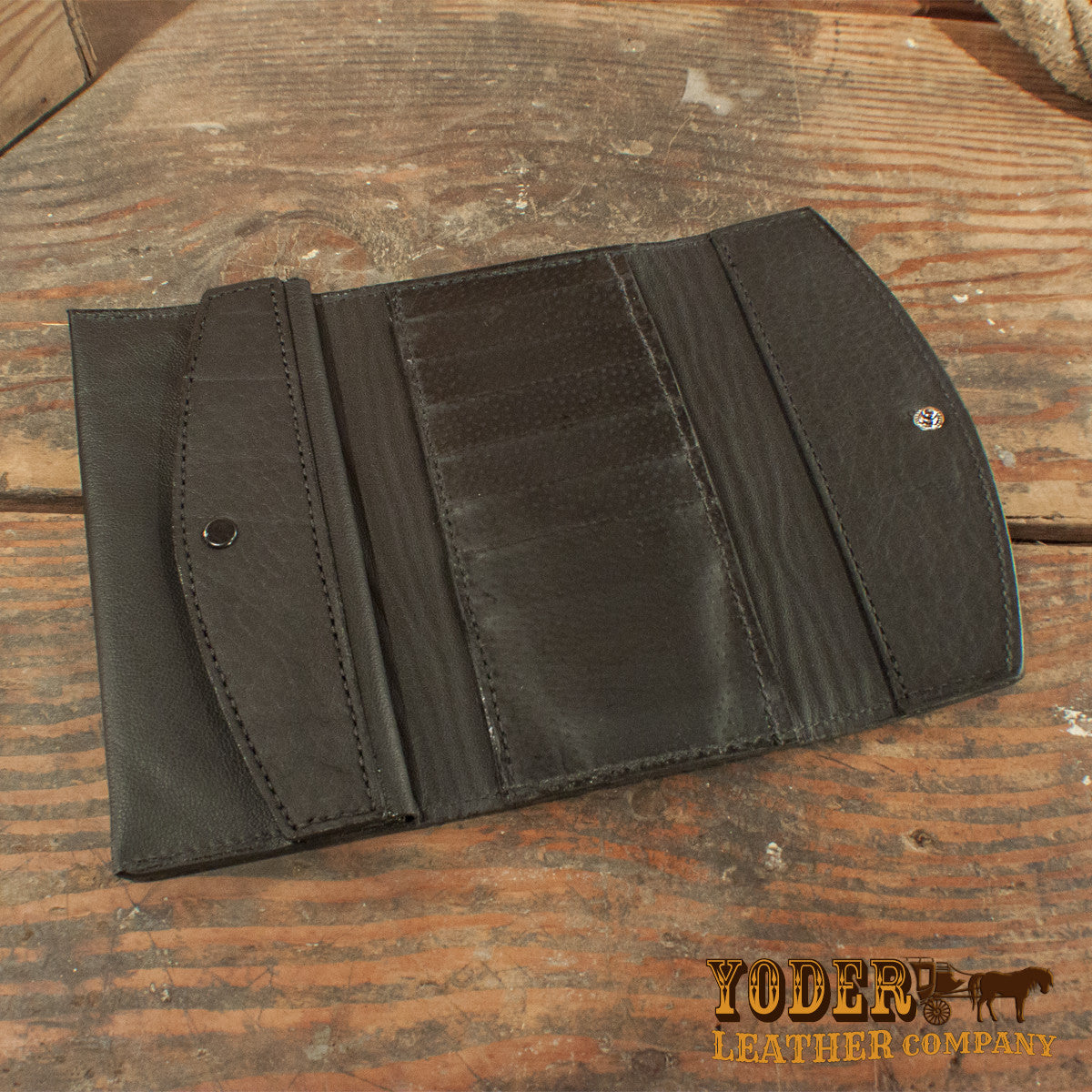 Bison Black Clutch-Yoder Leather Company