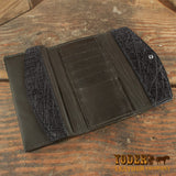 Black elephant leather women's clutch