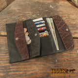 leather elephant clutch