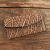 rustic brown elephant clutch wallet