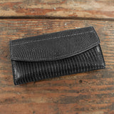 Black lizard clutch wallet
