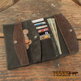 Brown Lizard Clutch Wallet