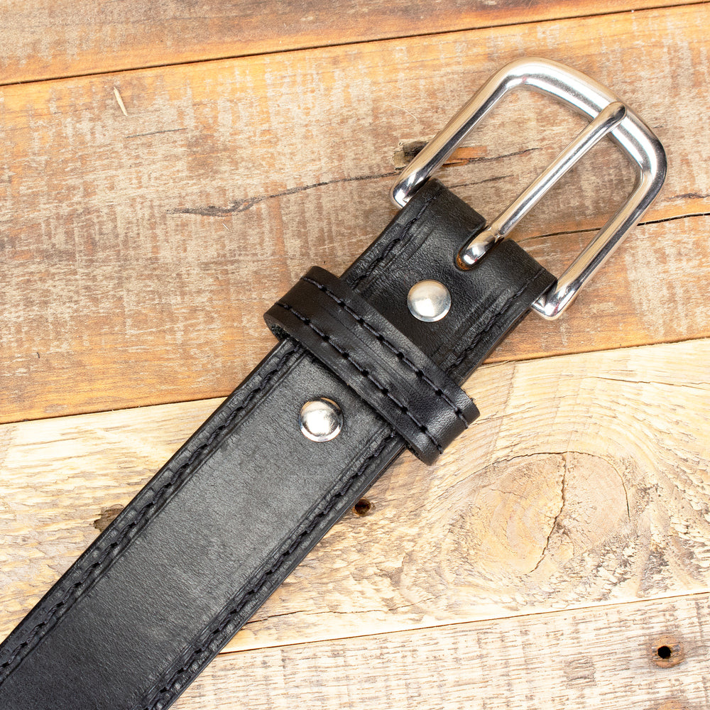Black Stitched Leather Money Belt – Yoder Leather Company