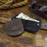Brown Alligator Cab Wallet Taxi Style Leather