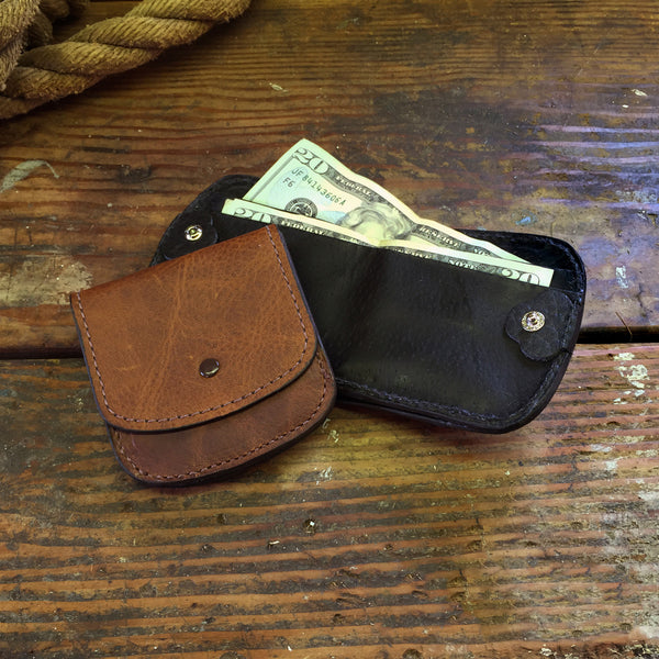 Brown Cowhide Cab Wallet Amish Hand made Yoder Leather Company