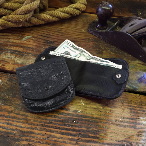 Black Eel Skin Cab Wallet Taxi Style