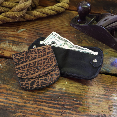 Rustic Brown Elephant Leather Cab Wallet