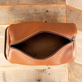Cowhide Brown Toiletry Bag