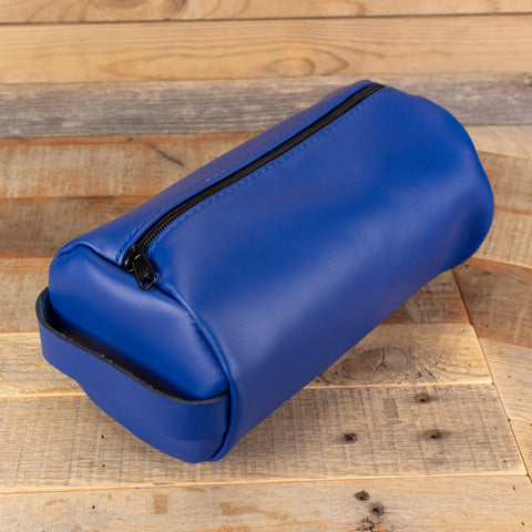 Royal Blue Leather Toiletry Bag