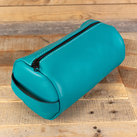 Turquoise Cowhide Toiletry Bag