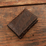 Brown Alligator Trifold Leather Wallet