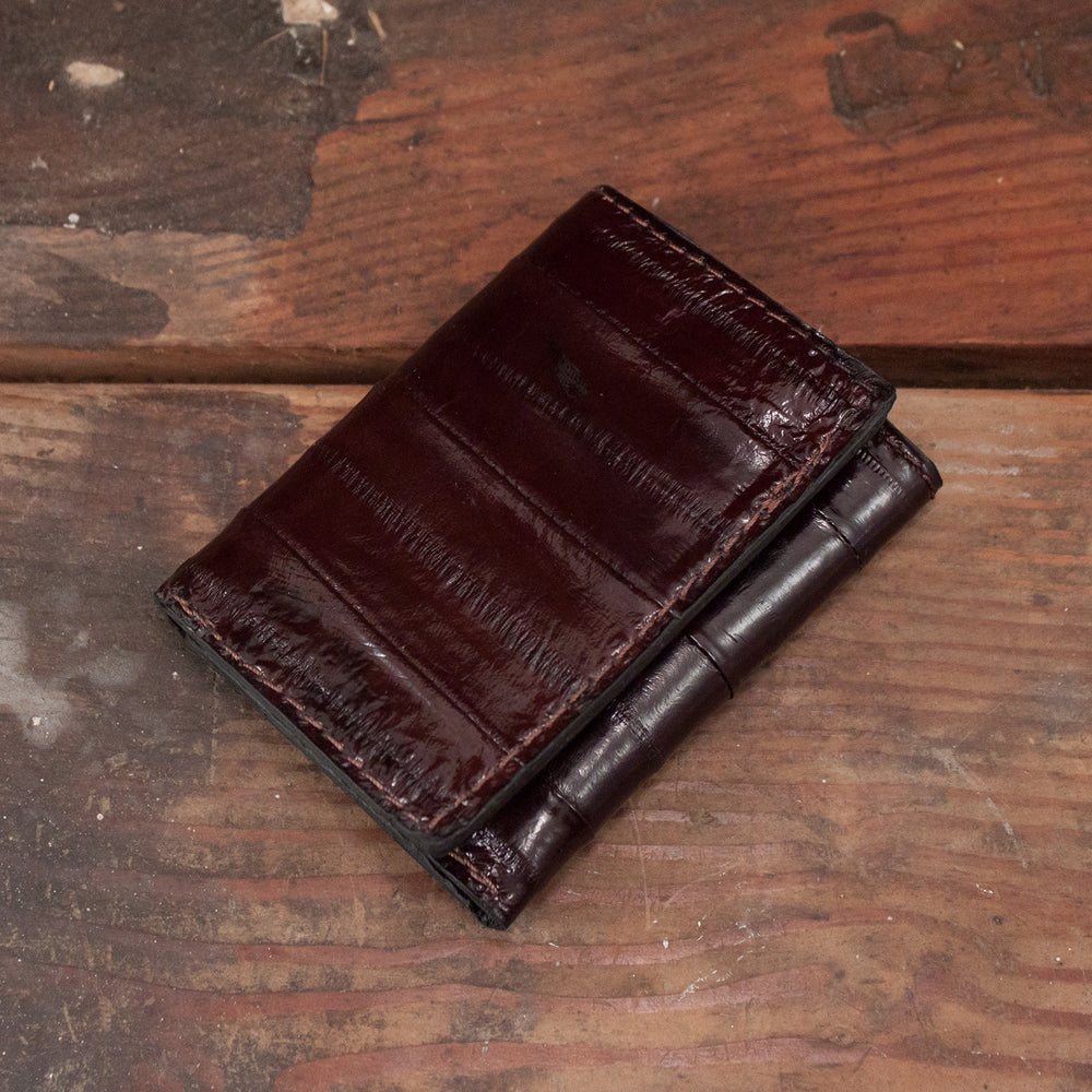 Brown Eel Trifold Leather Wallet
