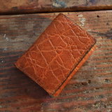 Caramel Elephant Hide Leather Trifold Wallet