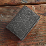 Gray Elephant Hide Leather Trifold Wallet