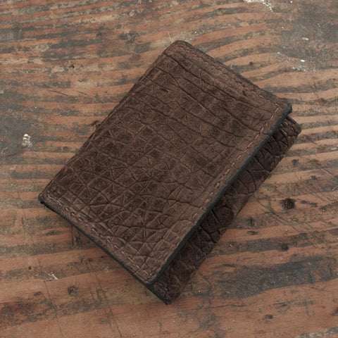 Brown Hippopotamus Skin Trifold Wallet