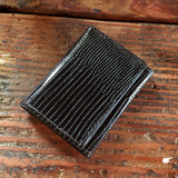 Black Tegu Lizard Trifold Wallet