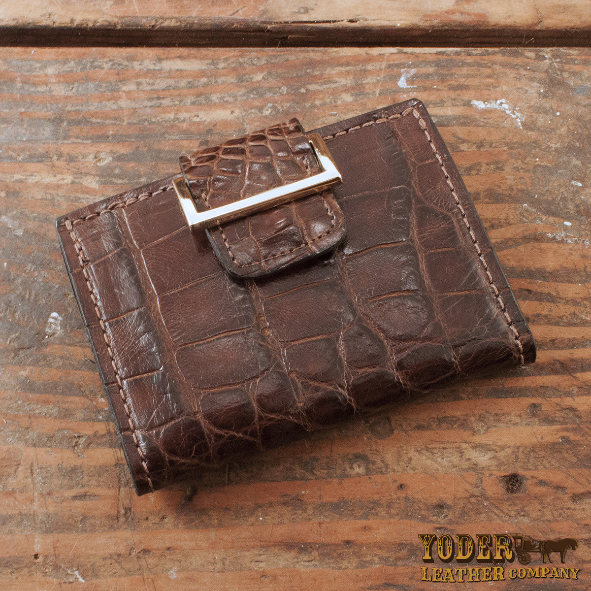 Alligator Brown Women's Wallet-Yoder Leather Company