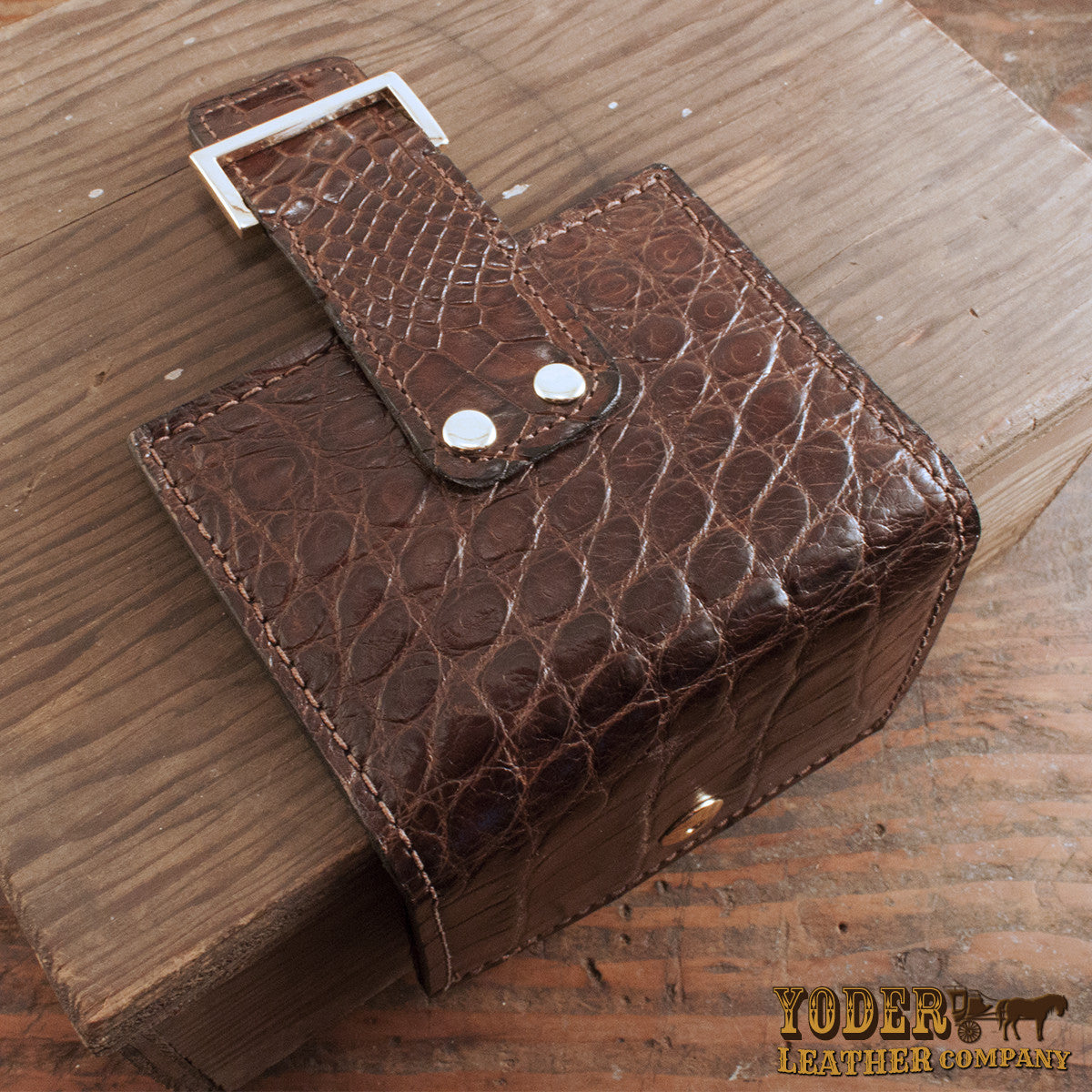 Alligator Brown Women's Wallet-Yoder Leather Company