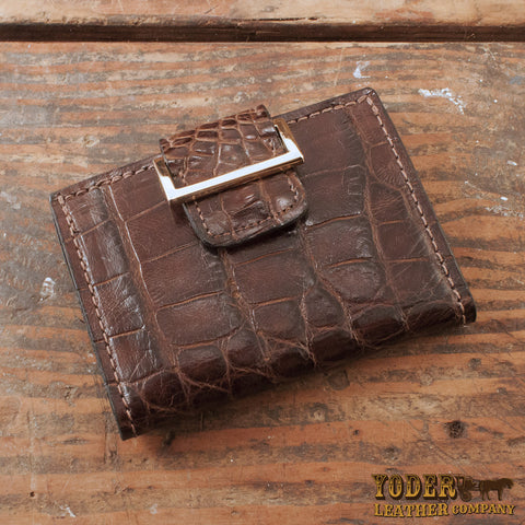 Women's Brown Alligator Skin Wallet Clutch