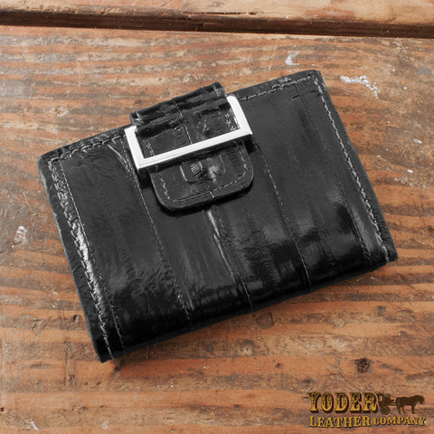 Black Eel Skin Women's Wallet