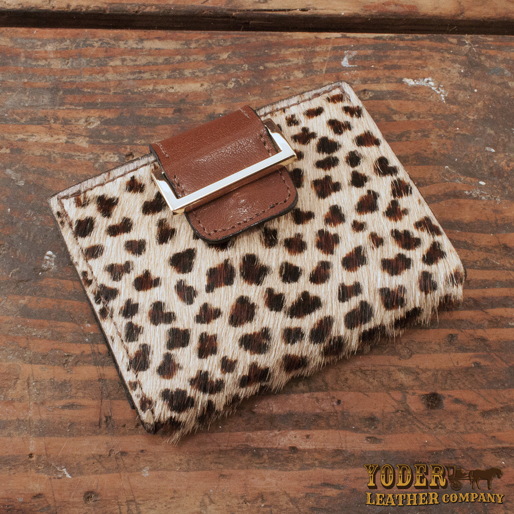 Women's Furry Leopard Cheetah Leather Wallet – Yoder Leather Company