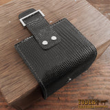 Women's Black Leather Lizard Wallet